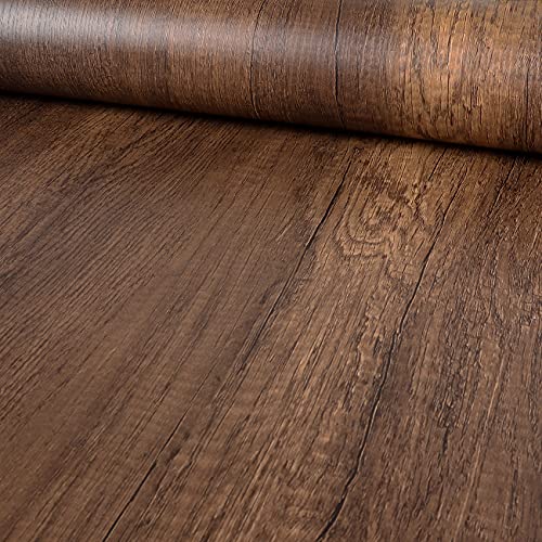 30"x400" Wood Contact Paper Peel and Stick, Wood Grain Contact Paper for Countertops, Wood Wallpaper for Bedroom, Wood Contact Paper Removable Wallpaper Brown, Wood Look Contact Paper Matte - size: 30" x 400"