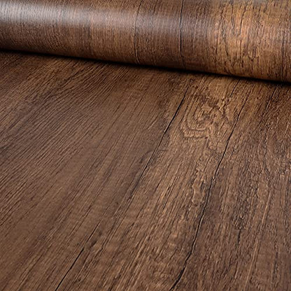 30"x400" Wood Contact Paper Peel and Stick, Wood Grain Contact Paper for Countertops, Wood Wallpaper for Bedroom, Wood Contact Paper Removable Wallpaper Brown, Wood Look Contact Paper Matte - size: 30" x 400"