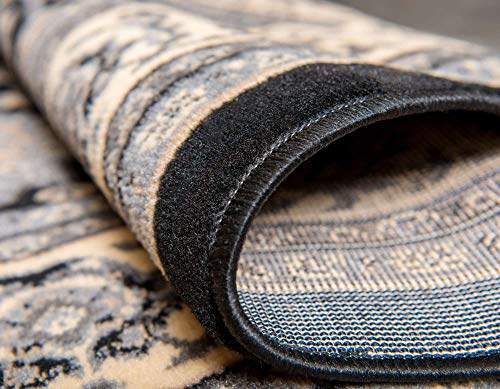 Unique Loom Sialk Hill Collection Area Rug - Washington (2' 2" x 3' 1" Rectangle Black/Gray) - color: Black/Gray, size: 2'2" x 3'1" (Rectangular)