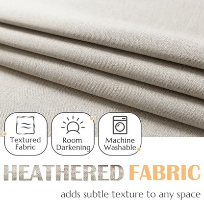 jinchan Beige Faux Linen Kitchen Tier Curtains 24 Inch Rod Pocket 2 Panels | Room darkening, cafe curtains for living room bedroom basement, small window, modern farmhouse, machine washable - color: Greyish Beige, size: 25"W x 24"L (Pack of 2)