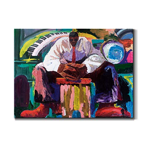Renditions Gallery Canvas Wall Art Home Paintings Artwork Colorful Vibrant Artist Modern African American Wall Hanging Decor Prints for Bedroom Dining Room Office Kitchen - 8"x12" LT10 - color: Before the Gig, size: 12"L x 8"W
