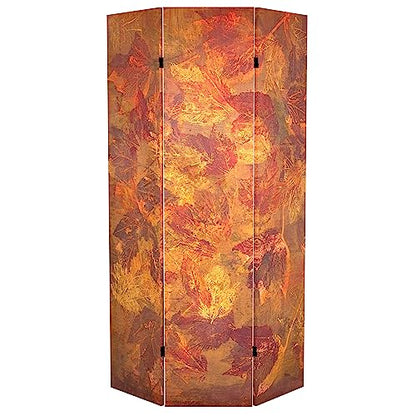Red Lantern 6 ft. Tall Double Sided Enchanted Gardens Canvas Room Divider, Equinox - color: Equinox
