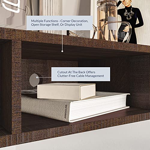 BELLEZE 47" Russel TV Stand & Entertainment Center - Espresso | Modern Style,Wall-mounted Storage Shelf,Fit TV up to 46",Living Room Dining Room - color: Espresso, style: Russel