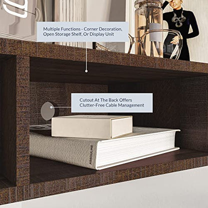 BELLEZE 47" Russel TV Stand & Entertainment Center - Espresso | Modern Style,Wall-mounted Storage Shelf,Fit TV up to 46",Living Room Dining Room - color: Espresso, style: Russel