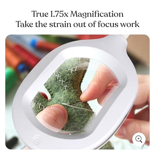 Brightech LightView Pro Magnifying LED Desk Lamp with Light, Hobbies & Reading, Flexibility & Durability Magnifying Floor Lamp, 3 in 1 LED Light Glass Magnifier, Work Light for Pro Uses - White - color: White