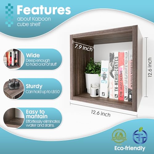 Cube Floating Shelves Set2, Display Shelves Wall Mount 7.75" D x 12.5" W x 12.5" H, (Eucalyptus, Square 2 Cubes) - color: Eucalyptus, size: Square-Set2
