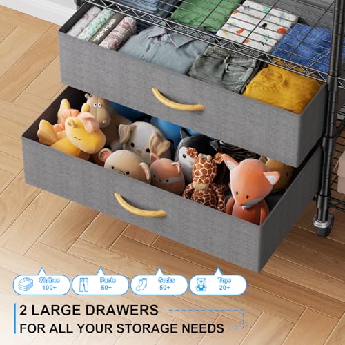 F3R Heavy Duty Clothes Rack（With Lockable Wheels）Freestanding Clothing Racks for Hanging Clothes，Adjustable Closet Organizer System，Portable Garment Rack 40"W x 15"D x 74"H，Max Load 700LBS，Black - color: Black, style: Rolling