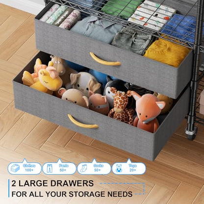 F3R Heavy Duty Clothes Rack（With Lockable Wheels）Freestanding Clothing Racks for Hanging Clothes，Adjustable Closet Organizer System，Portable Garment Rack 40"W x 15"D x 74"H，Max Load 700LBS，Black - color: Black, style: Rolling