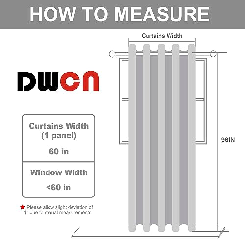 DWCN Light Grey Blackout Curtain Panel for Bedroom - Thermal Insulated Energy Saving Grommet Blackout Drapery for Patio Door, Room Divider Long Curtain, W60 inches by L96 inch, 1 PC - color: Light Grey, size: 60"W x 96"L (Pack of 1)