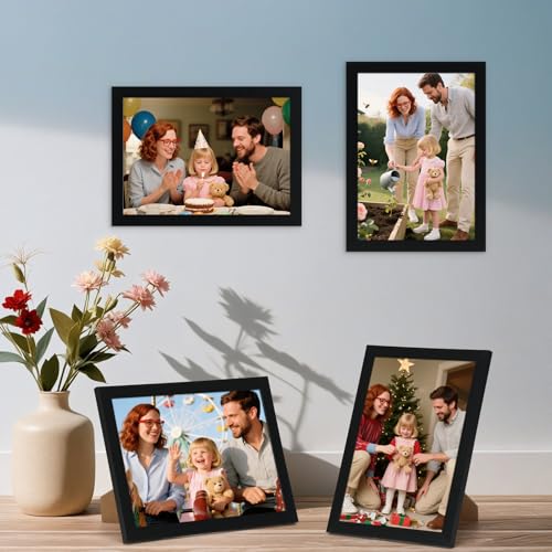 Giftgarden 5x7 Picture Frame Black Set of 16, Lightweight 5 by 7 Photo Frames Bulk for Family, Office, Living room Wall Hanging and Tabletop Display - color: Black*16, size: 5x7