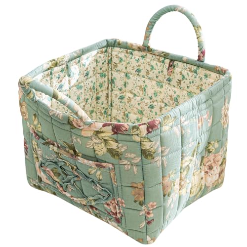 vctops Boho Fabric Quilted Storage Basket for Organizing, Basket Organizer Gift Baskets with Handles, Storage Bins for Toys, Books, Towels, and Clothes, Collapsible Fabric(Pattern D,13"x10.6"x10") - color: Pattern D