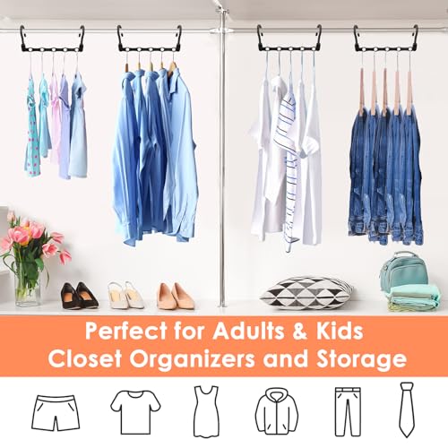 Closet Organizers and Storage, Magic Space Saving Hanger for 40 Heavy Clothes, Smart 360° Swivel Hook Cascading Hangers, Closet Organization Clothes Hangers, College Dorm Room Essentials for Girls | Upgraded Space Saving Hangers,Magic Closet Organization