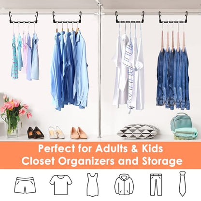 Closet Organizers and Storage, Magic Space Saving Hanger for 40 Heavy Clothes, Smart 360° Swivel Hook Cascading Hangers, Closet Organization Clothes Hangers, College Dorm Room Essentials for Girls | Upgraded Space Saving Hangers,Magic Closet Organization