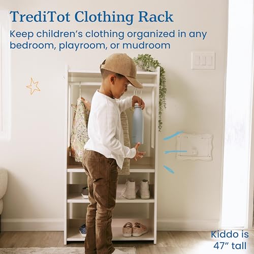 ECR4Kids TrendiTot Clothing Rack, Kids Wardrobe, White Wash - color: White Wash