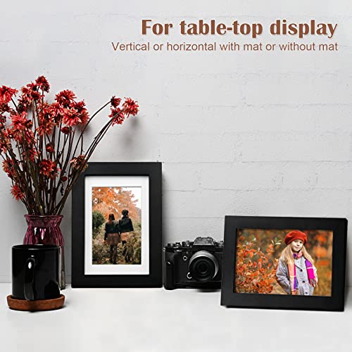 4x6 Frame Black, Solid Wood 4 x 6 Picture Frame with Acrylic Plexiglass for 3.5x5 with Mat, Tabletop and Wall Display Photo Frames 4x6 Black, 4 Pack - color: Black, size: 4x6