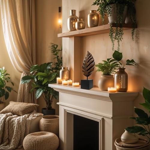 Solid Wood Leaf Sculpture, Gift for Mom, Home Decor, Living Room, Boho, Coffee Table, Centerpiece Table Decorations, Mantle, Bathroom Shelf, Farmhouse, Christmas Decorations - color: Leaf 2