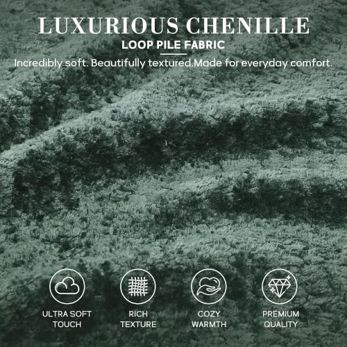 Zihanhome 30" Round Chenille Storage Ottoman Coffee Table with Removable Tray Top, Large Hidden Storage Ottoman, Solid Wood Legs for Living Room, Bedroom, Apartment (Moss Green) - color: Moss Green