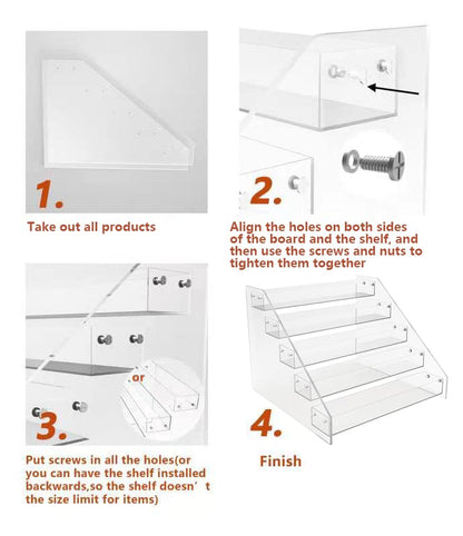 PMMASTO 3-Tier Clear Acrylic Spice Rack Organizer for Cabinet Countertop | Raised Step Design, Keeps Spice Jars, Seasonings and Cans Visible, Ideal for Countertops, Kitchen Cabinets and Pantry Storage - size: 3 Tier - inner width 1.93''