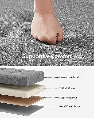 SONGMICS Storage Ottoman Bench, Foldable Foot Rest with Legs | End of Bed Bench, Storage Chest, 43.3 x 15 x 15.8 Inches, Load up to 661.4 lb, Dove Gray, MELISA Collection ULSF018G02 - color: Dove Gray, style: without Flipping Lid