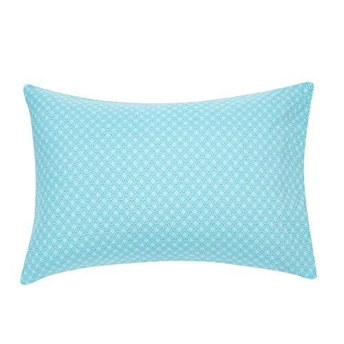 Amazon Basics Full/Queen Comforter Set with Geometric Sheets, 7-Piece Industrial Teal Bedding, Lightweight Microfiber Bed-in-a-Bag - color: Industrial Teal, size: Full/Queen, style: 1-Pack