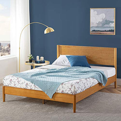 Zinus Allen Mid Century Wood Platform Bed Frame, Full - color: Natural, size: Full
