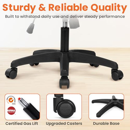 NEO CHAIR Office Desk Chair with Ergonomic High Back Mesh Headrest, Black | Adjustable Headrest and Lumbar Support with Flip-Up Armrests Designed for Extended Sitting Comfort While Saving Space - color: Black