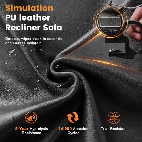Home Theater Seating, 3 Seat Power Loveseat Recliner Sofa with Heat Massage | Wall Hugger Reclining Loveseat with USB, RV Couch with LED Lights, Flip Backrest, Cup Holders for Movie Theater, Gaming Room - color: Black, size: 78" - 3 Seats