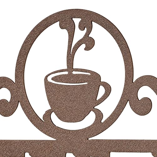 Touch of Class Coffee Bar Bronze Indoor Outdoor Steel Dining Room Kitchen Coffee Mug Wall Hook Rack
