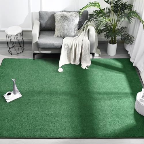 FlyDOIT Area Rugs for Bedroom Living Room, 4x6 Green Super Soft Comfy Thickened Memory-Foam Indoor Carpets, Modern Aesthetic Minimalist Carpet for Boys Girls Adults Apartment Nursery Home Décor - color: Green, size: 4' x 6' (Rectangular)
