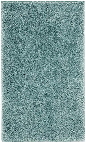 SAFAVIEH August Shag Collection Accent Rug - 2'3" x 4', Aqua, Solid Design, Non-Shedding & Easy Care, 1.2-inch Thick Ideal for High Traffic Areas in Entryway, Living Room, Bedroom (AUG900J) - color: Aqua, size: 2'3" x 4' (Rectangular)