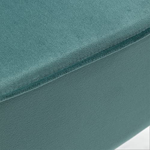 Container Furniture Direct Modern Velvet Accent Chair for Living Room, Bedroom, or Entryway, Stylish and Comfortable Armless Design with Metal Legs, Teal - color: Teal