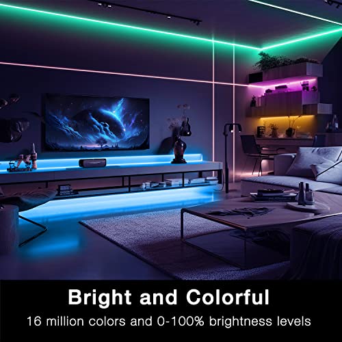 DAYBETTER 65.6ft WiFi Smart Led Lights Strip with Tuya App Control for Bedroom Decoration Work with Alexa and Google Assistant 1 Roll - size: 65.6FT