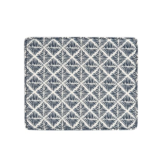 HomePop 22" Modern Rectangular Storage Ottoman - Blue Geometric Pattern - color: Blue Geometric Pattern