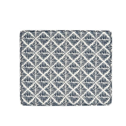 HomePop 22" Modern Rectangular Storage Ottoman - Blue Geometric Pattern - color: Blue Geometric Pattern