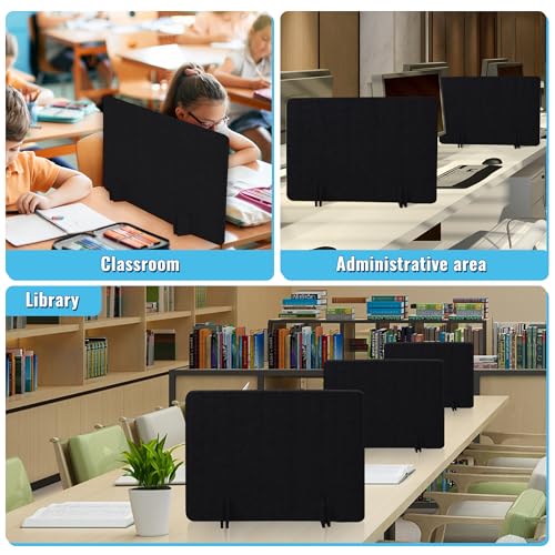 Desk Privacy Panel Set, Desk Partition Cubicle Wall Freestanding Noise-Reduction Panels Room Divider, Soundproof Partition with Support Feet for Office or Home Use (Black, 40 * 60 cm) - color: Black