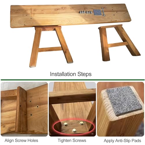 Small Entryway Indoor Narrow Bench Farmhouse Benches 31.5"/39.3"/47.2"/55.1"/59"/62.9"/70.8"/78.7" Length Solid Wood Living Room Kitchen Dining Benchs Skinny Noodle for Bedroom(31.5")