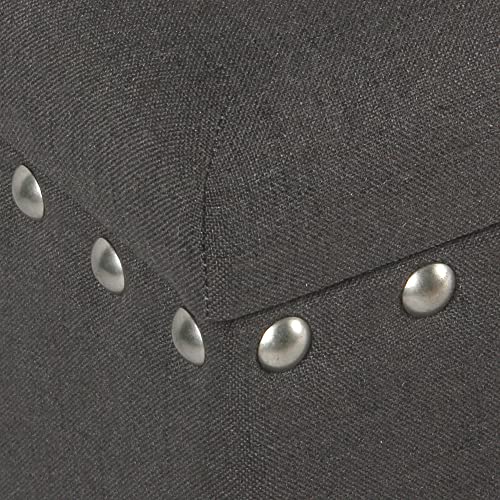 HomePop 42" Storage Bench with Nailhead Trim - Charcoal - color: Charcoal