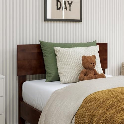 AFI, Orlando Twin Adjustable Modern Solid Wood Panel Headboard, Walnut - color: Walnut, size: Twin
