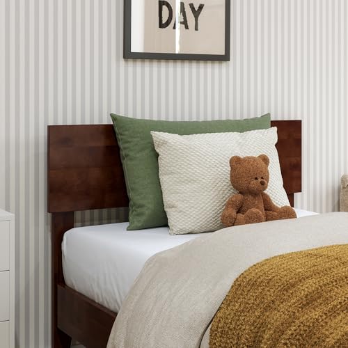AFI, Orlando Twin Adjustable Modern Solid Wood Panel Headboard, Walnut - color: Walnut, size: Twin