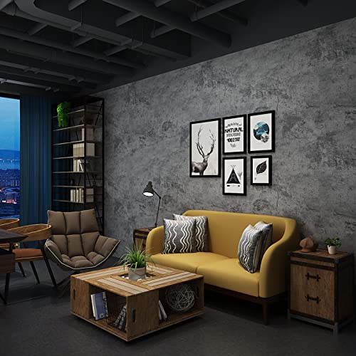 3yecao 31"×1181" Extra Wide Big Thickness Blue Grey Concrete Wallpaper Peel and Stick Gray Concrete Cement Contact Paper Vinyl Wrap Matte Textured Sticker for Gym Bedroom Bathroom Coffee Room Walls - color: Grey Blue, size: 31" x 1181"