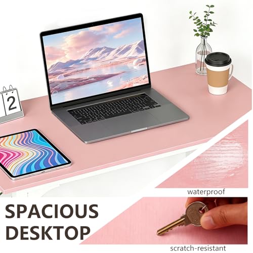 BestOffice Computer Desk,Home Office Desk, Modern Simple Style for Home Office Study Writing (Pink, 32 Inch) - color: Pink, size: 32 Inch