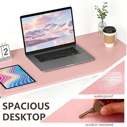BestOffice Computer Desk,Home Office Desk, Modern Simple Style for Home Office Study Writing (Pink, 32 Inch) - color: Pink, size: 32 Inch