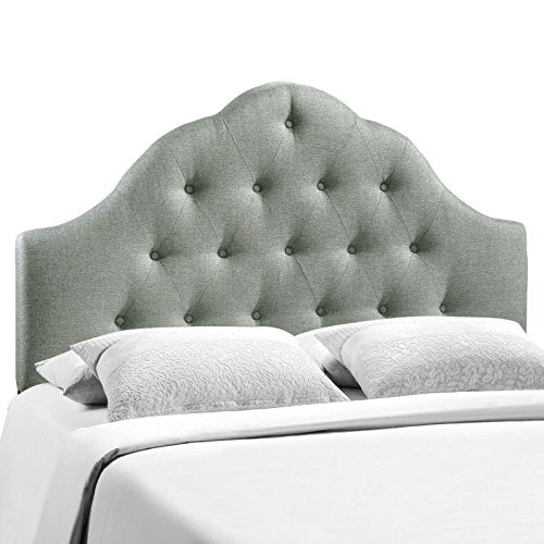 Modway Sovereign Tufted Button Linen Fabric Upholstered King Headboard in Gray - color: Gray, size: King