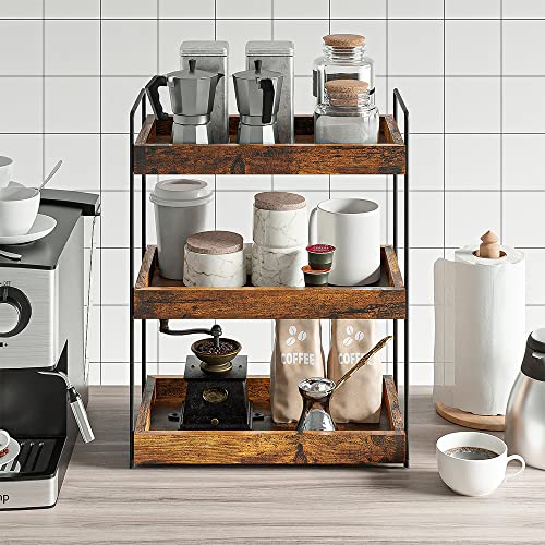 3-Tier Wood Bathroom Counter Organizer, Kitchen Spice Rack | Multi-use Vanity Shelf, Holds Skincare, Makeup, Perfume, Seasoning, Fits Sink, Dresser, Countertops - size: 3 Tier