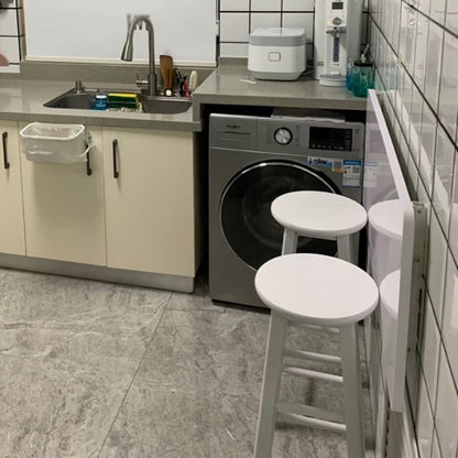 Wall Mounted Folding Table,White Floating Desk for Small Spaces,Stainless Steel Bracket Laundry Folding Table,Wall Folding Desk,Home Bars and Dining Establishments70x40cm /27.5" x 15.7" - color: White, size: 27.5 x 15.7 inches