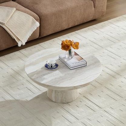 Mushroom Marble Coffee Table, Modern Fiberglass Center Table - color: 31.5'' Mars Pattern