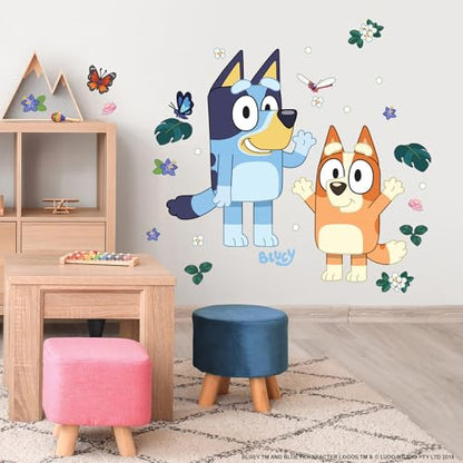 RoomMates Bluey and Bingo Character Blue Peel and Stick Wall Decals, RMDM5560 - style: Bluey & Bingo