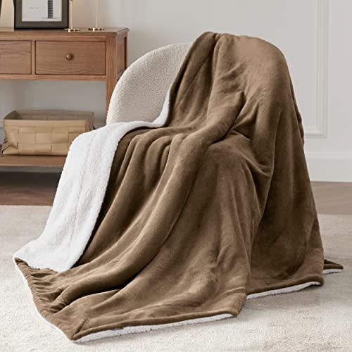 Bedsure GentleSoft Sherpa Fleece Throw Blanket for Couch, Non-Heated, Thick and Warm Throw for Women and Men, Soft Fuzzy Plush Weight Kids Blanket for Winter, Camel, 50x60 Inches - color: 05 - Camel, size: Throw (50" X 60")
