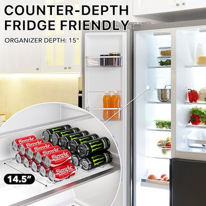 Simple Houseware 4-Pack Assorted Can Organizer for Refrigerator/Pantry | Clear, Set of 4 - size: 4 Pack, style: Mixed