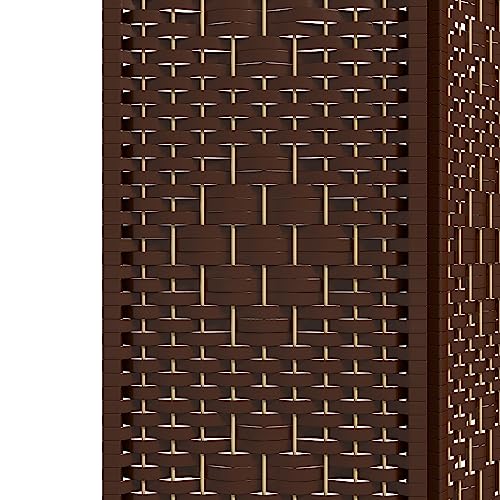 HOMCOM 3 Panel Room Divider, Folding Privacy Screen, 5.6', Brown | Room Separator, Wave Fiber Freestanding Partition Wall Divider - color: Brown, size: 3 Panel
